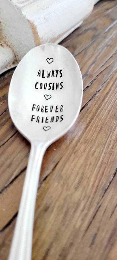 Vintage Silver Plated Soup Spoon,Always cousins forever friends,gift for cousin,cousins and friends,unique gift for cousin,vinage gift