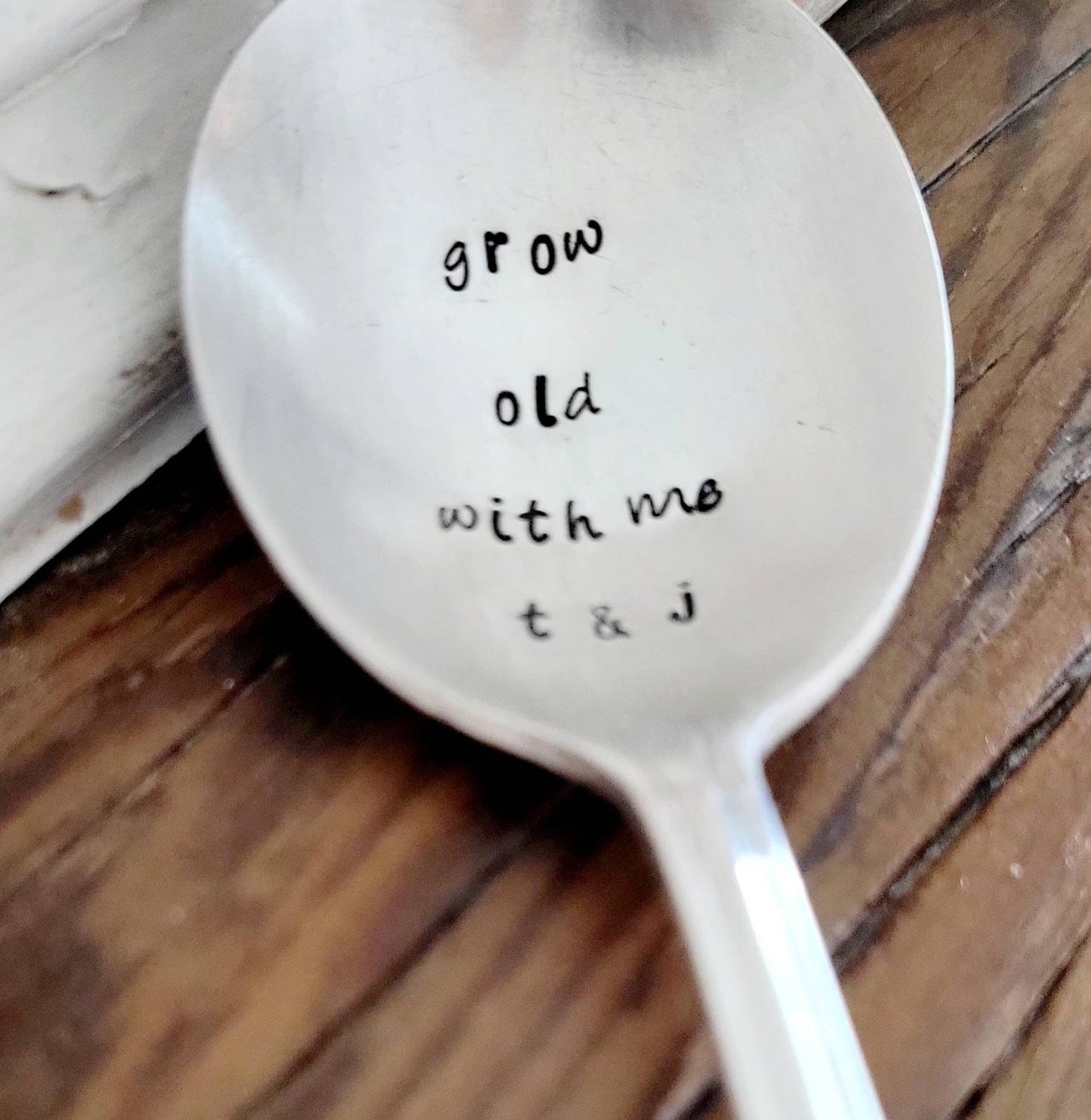 Grow Old With Me Vintage Soup Spoon, thinking of you gift, gift for husband, gift for wife, gift for marriage proposal, anniversary gift