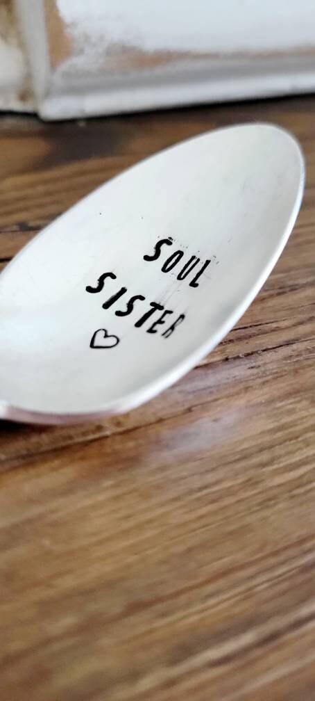 Soul Sister Vintage Silver Plated Teaspoon,Gift for Best Friend, gift for sister,gift for church friend,faith based spoon,spoon for her