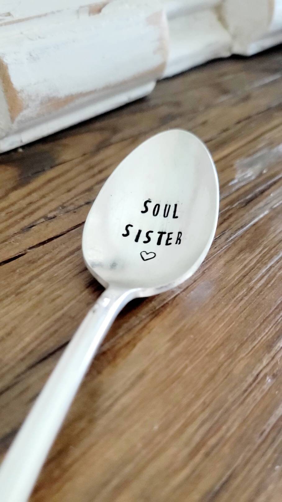 Soul Sister Vintage Silver Plated Teaspoon,Gift for Best Friend, gift for sister,gift for church friend,faith based spoon,spoon for her