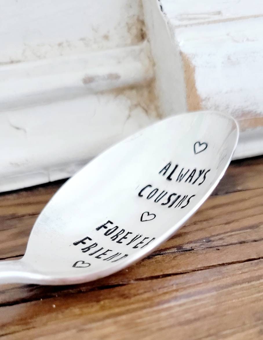 Vintage Silver Plated Soup Spoon,Always cousins forever friends,gift for cousin,cousins and friends,unique gift for cousin,vinage gift