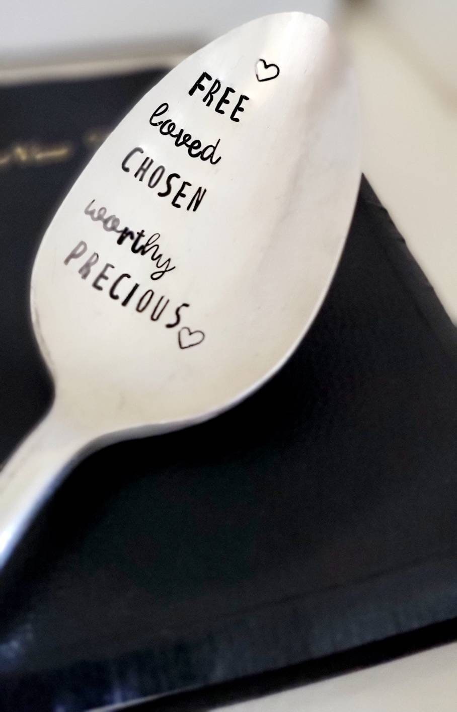 Vintage Silver Plated Spoon,Faith Based gift,gift for friend,you are loved gift,God loves you,you are chosen,you are worthy,you are precious