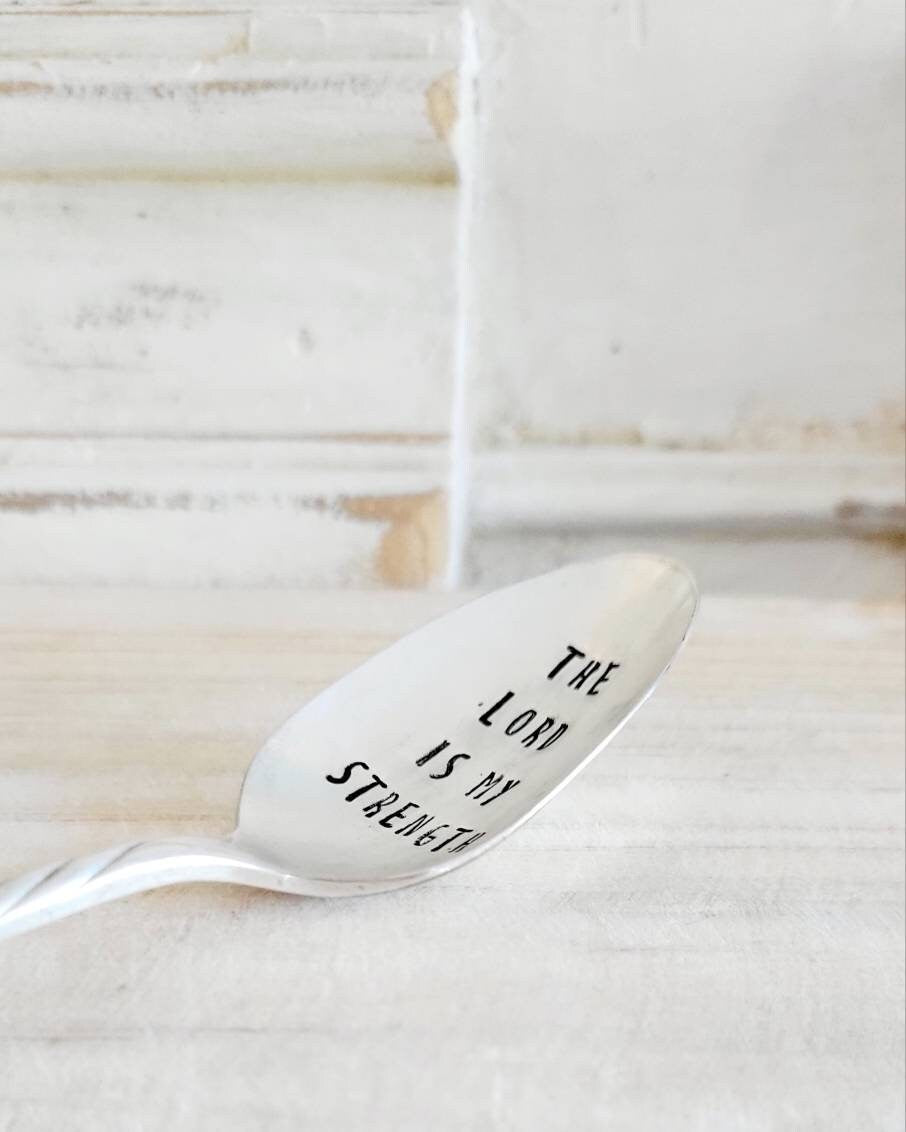 The Lord Is My Strength Vintage Teaspoon,gift for friend, gift of encouragement,faith based gift,gift for mom,gift for daughter,gift for him
