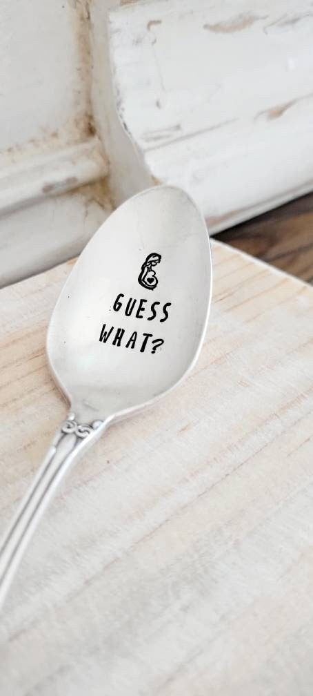 baby reveal,pregnancy reveal,pregnancy announcement,guess what,baby surprise,baby spoon