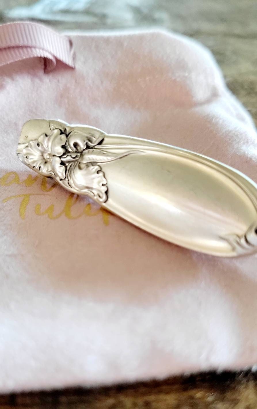 Vintage silver plated upcycled hair clip,unique gift for daughter,gift for vintage lover,gift for mom,gift for wife,hairdresser gift
