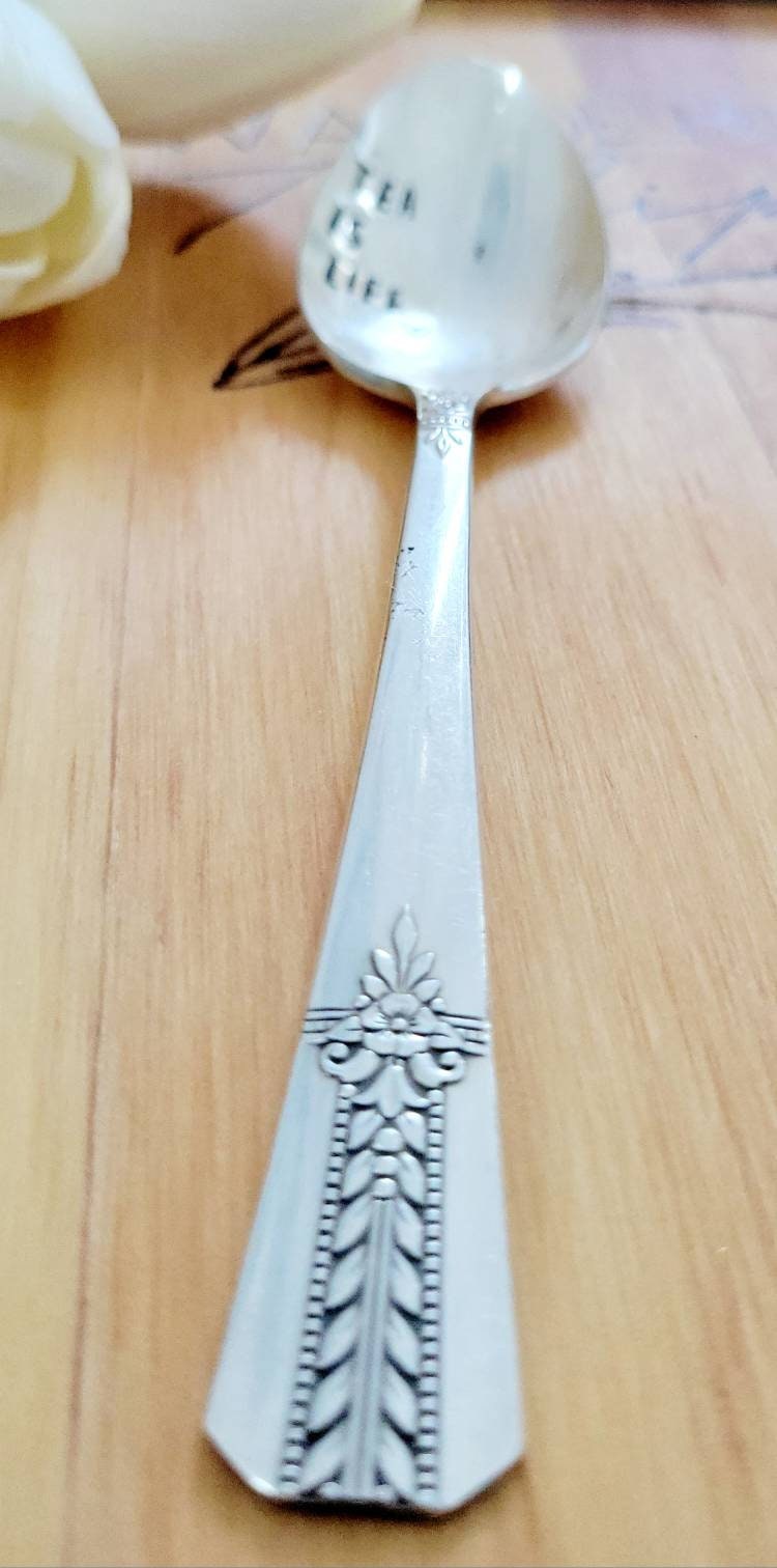 Vintage Silver Plated Spoon,Vintage Teaspoon,Tea is life,tea lover gift,tea,teaspoon,tea gift,vintage spoon,vintage teaspoon,teacup