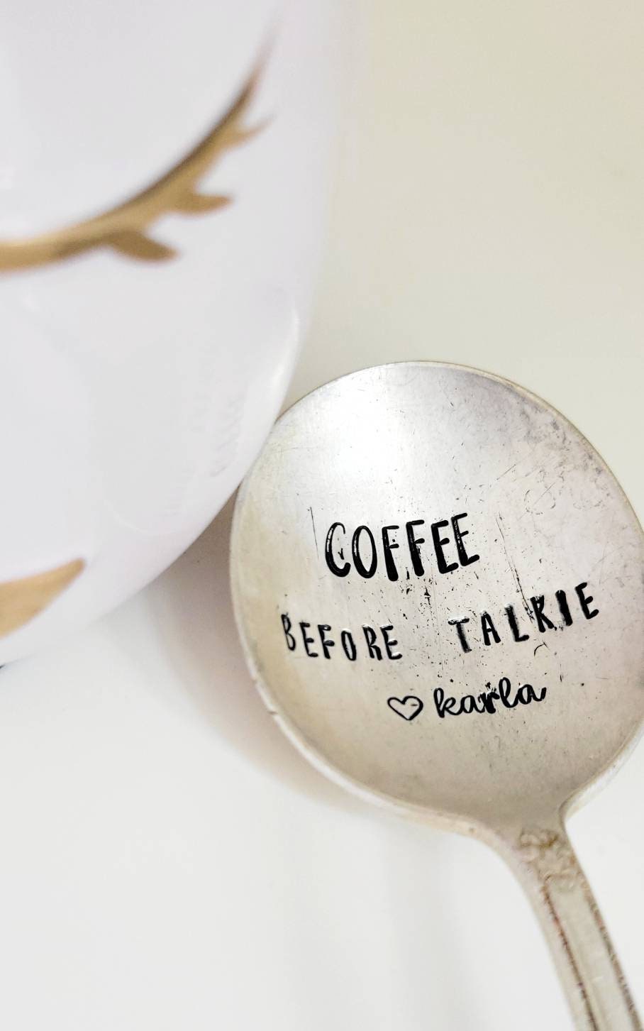 Coffee Before Talkie Silver Plated Vintage Spoon,Coffee Spoon,Personalized Gift,Gift for Wife,Gift for Husband, Best Friend