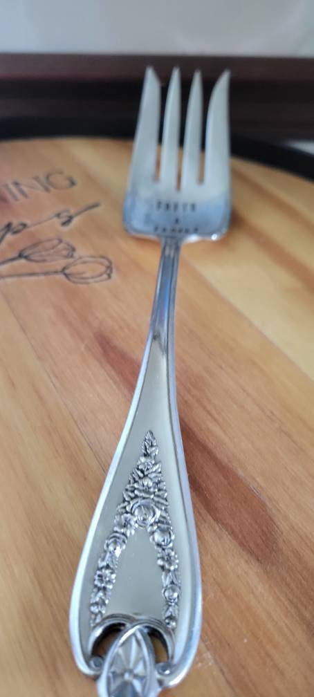 Vintage Serving Fork,Silver Plated Stamped Fork,Gift for hostess,hostess gift,faith and family,faith gift,faith based gift,Christian gift