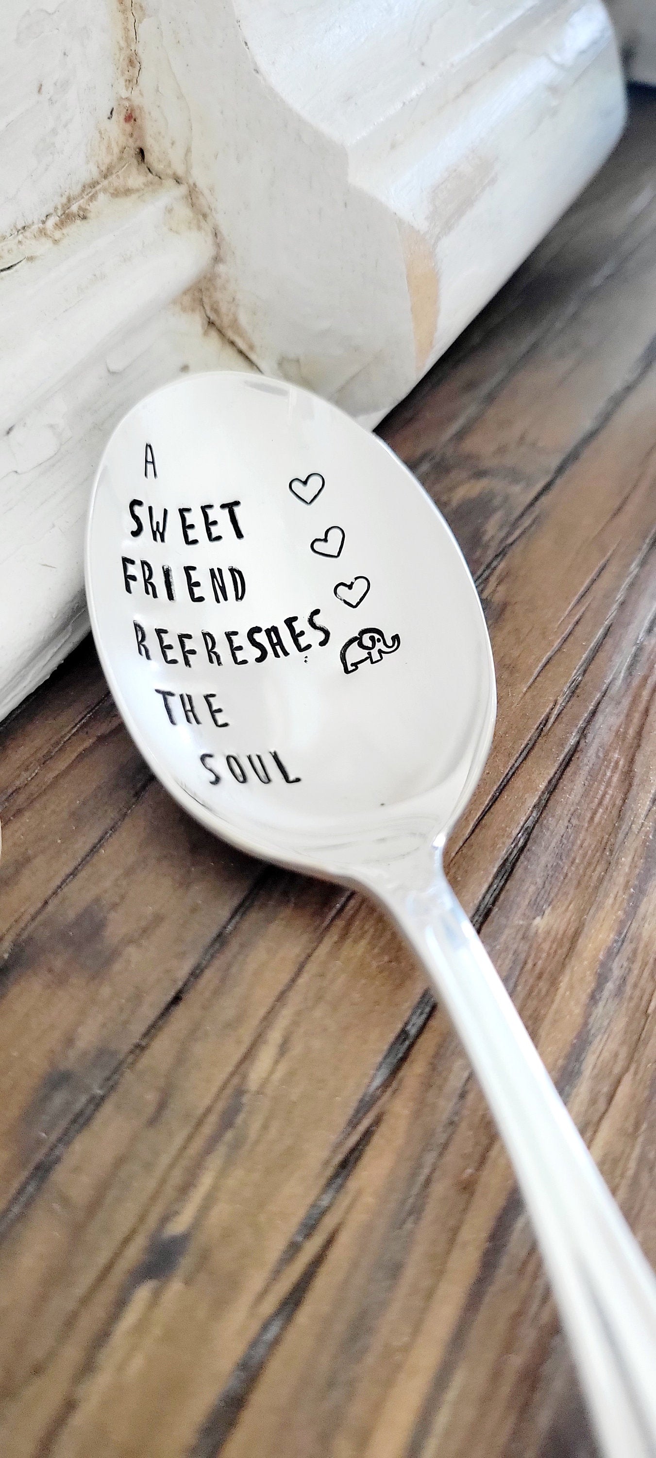 Vintage Silver Plated Spoon,A sweet friend refreshes the soul,gift for bestie,girlfriends birthday,gift for girlfriends,friend to friend