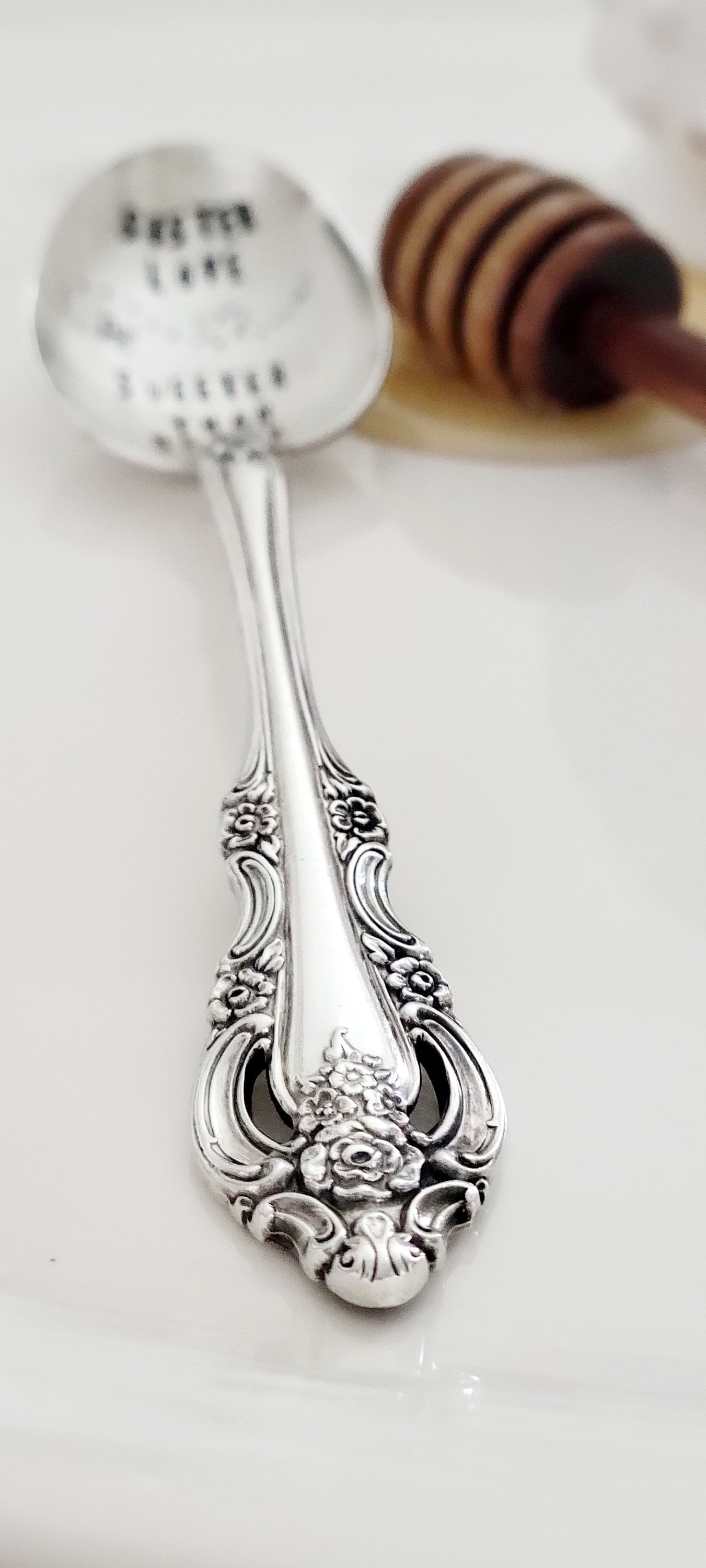 Vintage Silver Plated Soup Size Spoon,sister love,sweeter than honey,Gift for sister,gift for best friend,birthday gift for daughter