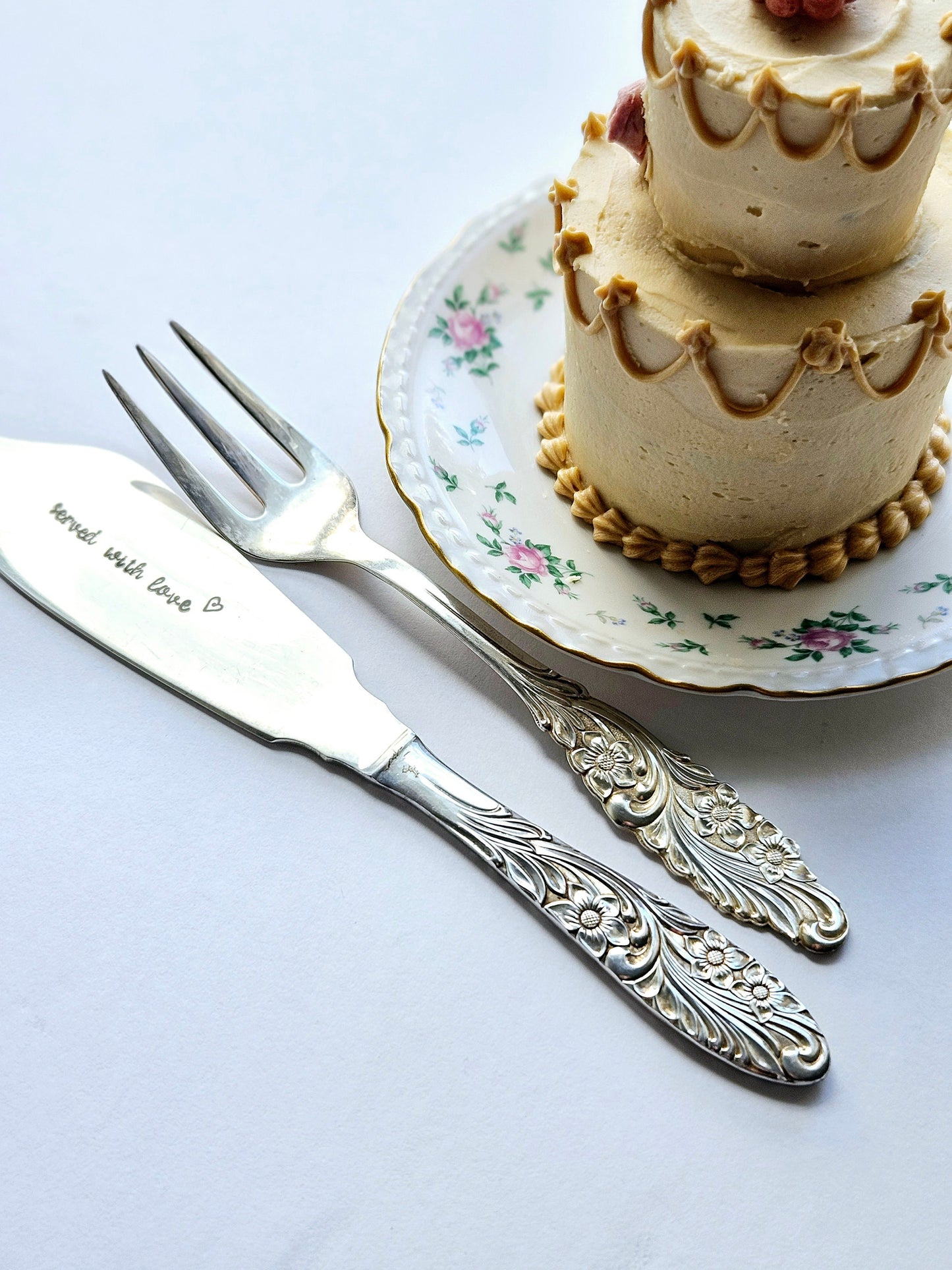 Vintage silver plated large spreading knife and fork,gift for hostess,house warming gift,come as you are,gift for mom,gift for host