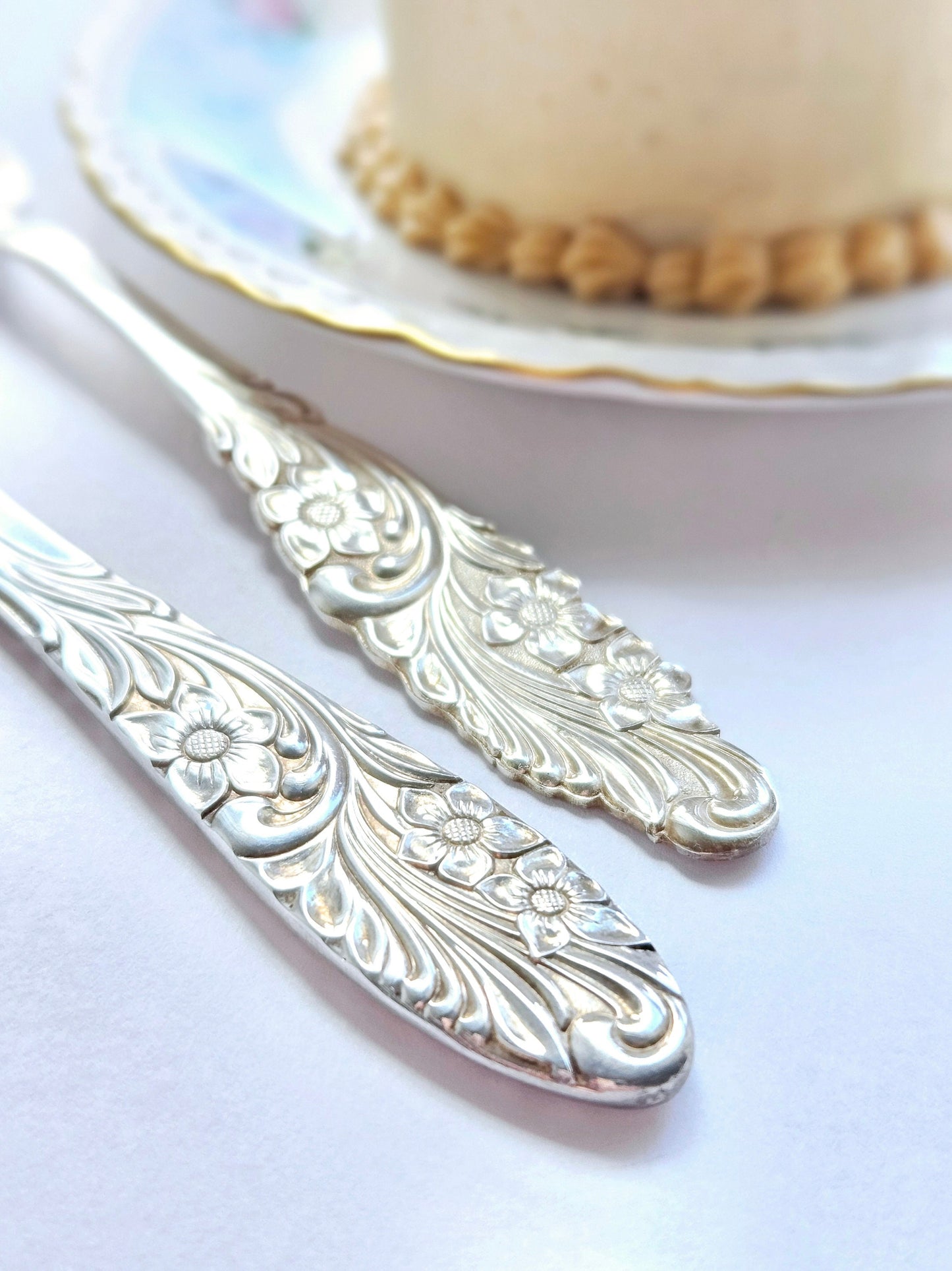 Vintage silver plated large spreading knife and fork,gift for hostess,house warming gift,come as you are,gift for mom,gift for host