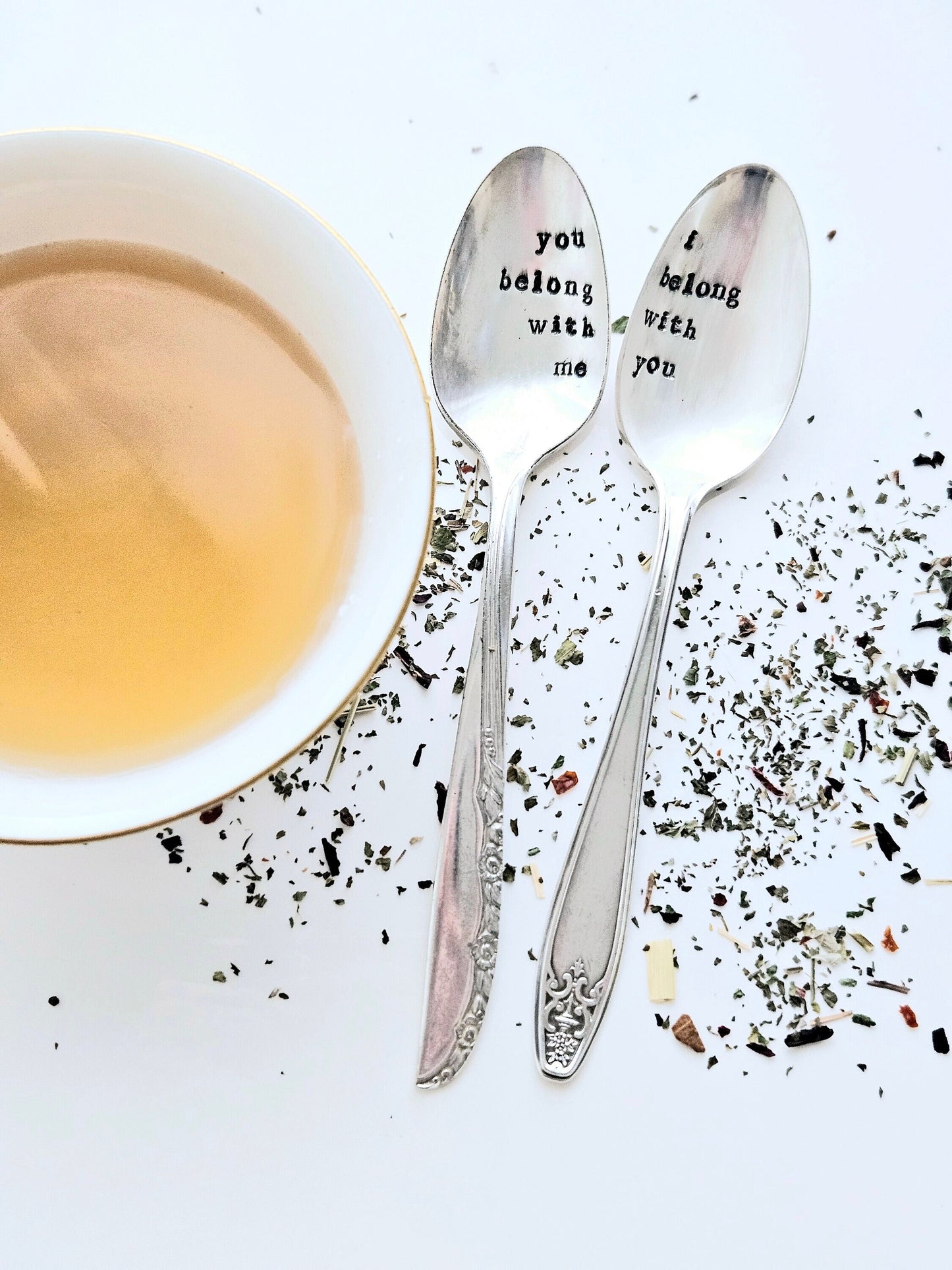 you belong with me, i belong with you,anniversary spoons,anniversary gift,gift for husband,gift for wife,silver gift for anniversary,vintage gift for anniversary,coffee spoons,stamped spoons,unique anniversary gift,anniversary gift for wife,anniversa