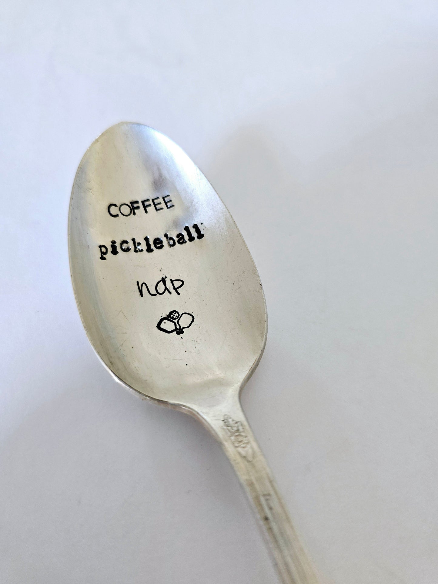 Vintage silver plated spoon,pickleball gift,pickleball love,pickleball fan,pickleball fanatic, birthday gift for pickleball,coffee