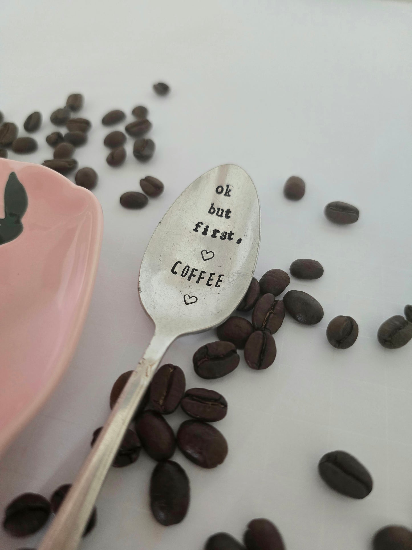 Ok But First, Coffee - Vintage Personalized Stamped Spoon | Wandering Tulips