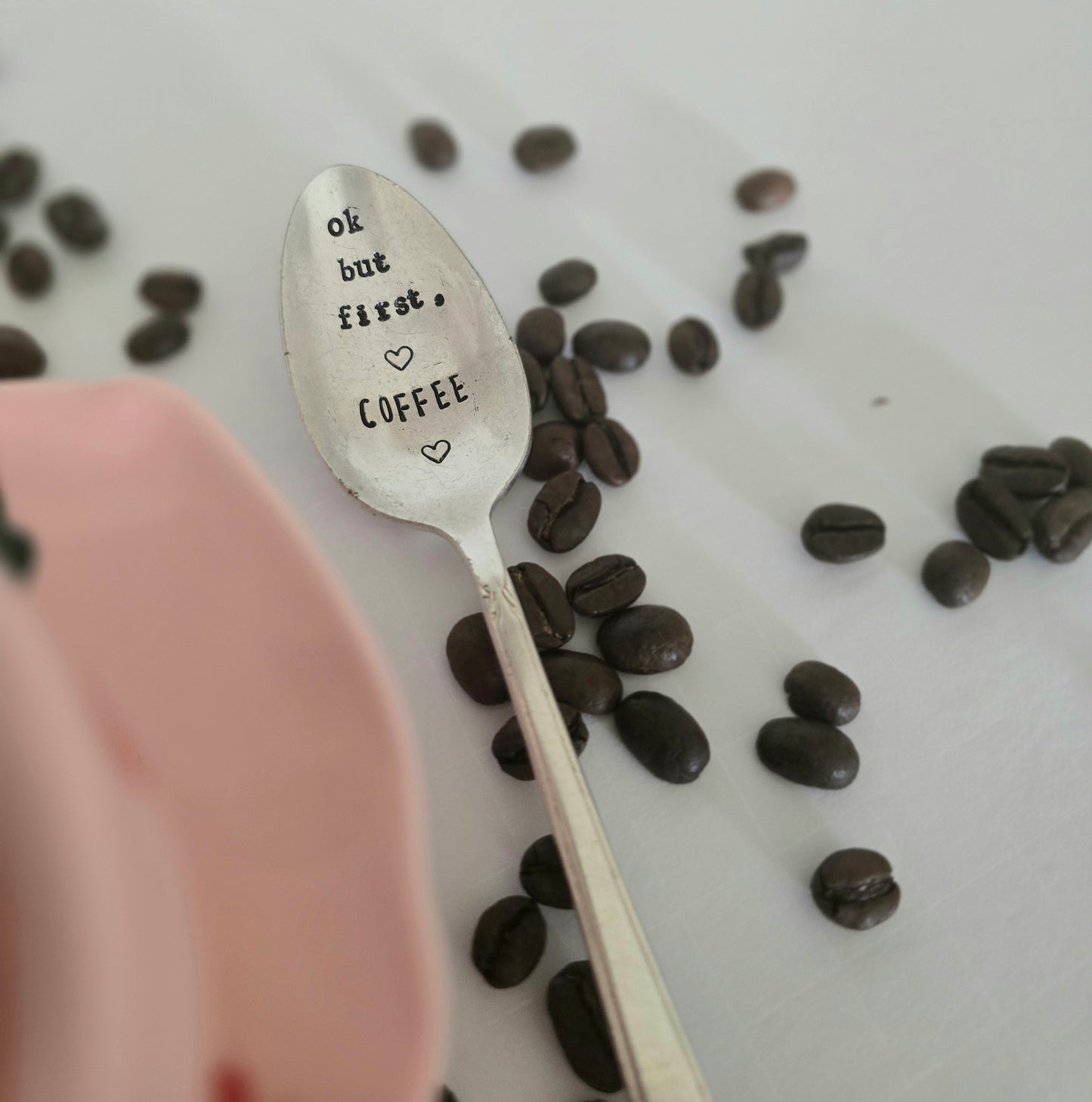 Ok But First, Coffee - Vintage Personalized Stamped Spoon | Wandering Tulips