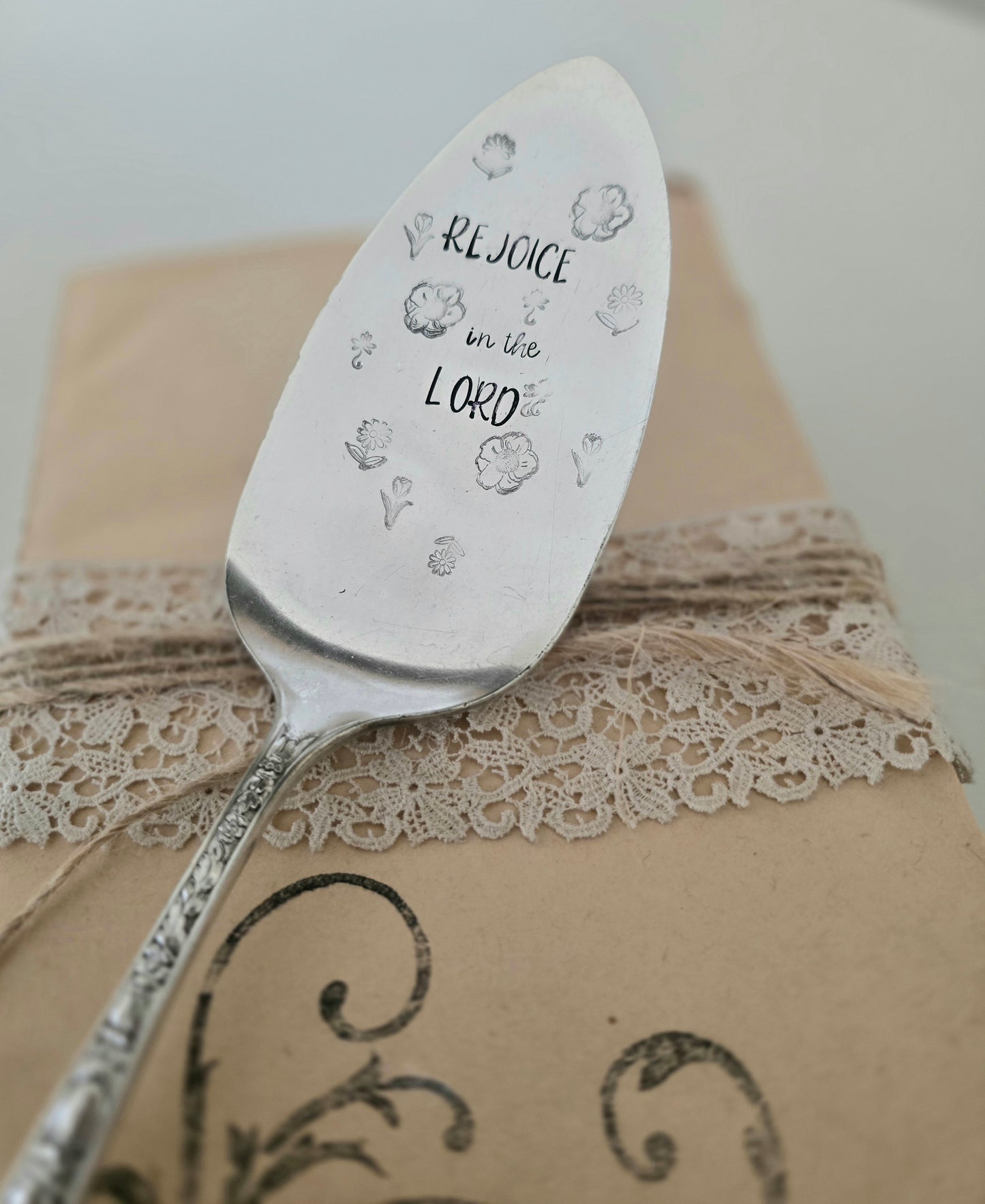 Rejoice in the Lord- Vintage Server | Wandering Tulips