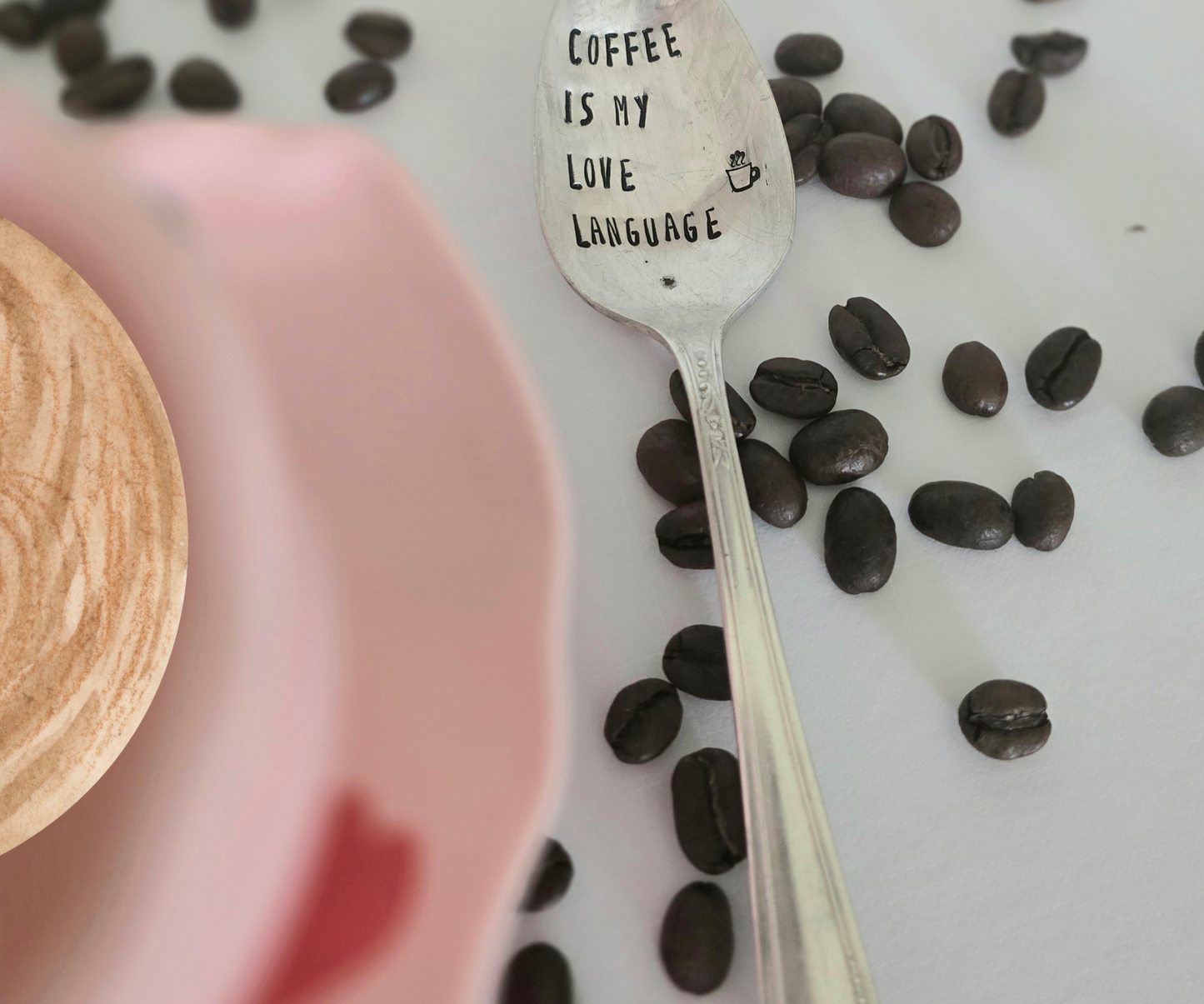 Coffee is my love language- Vintage Personalized Stamped Spoon | Wandering Tulips