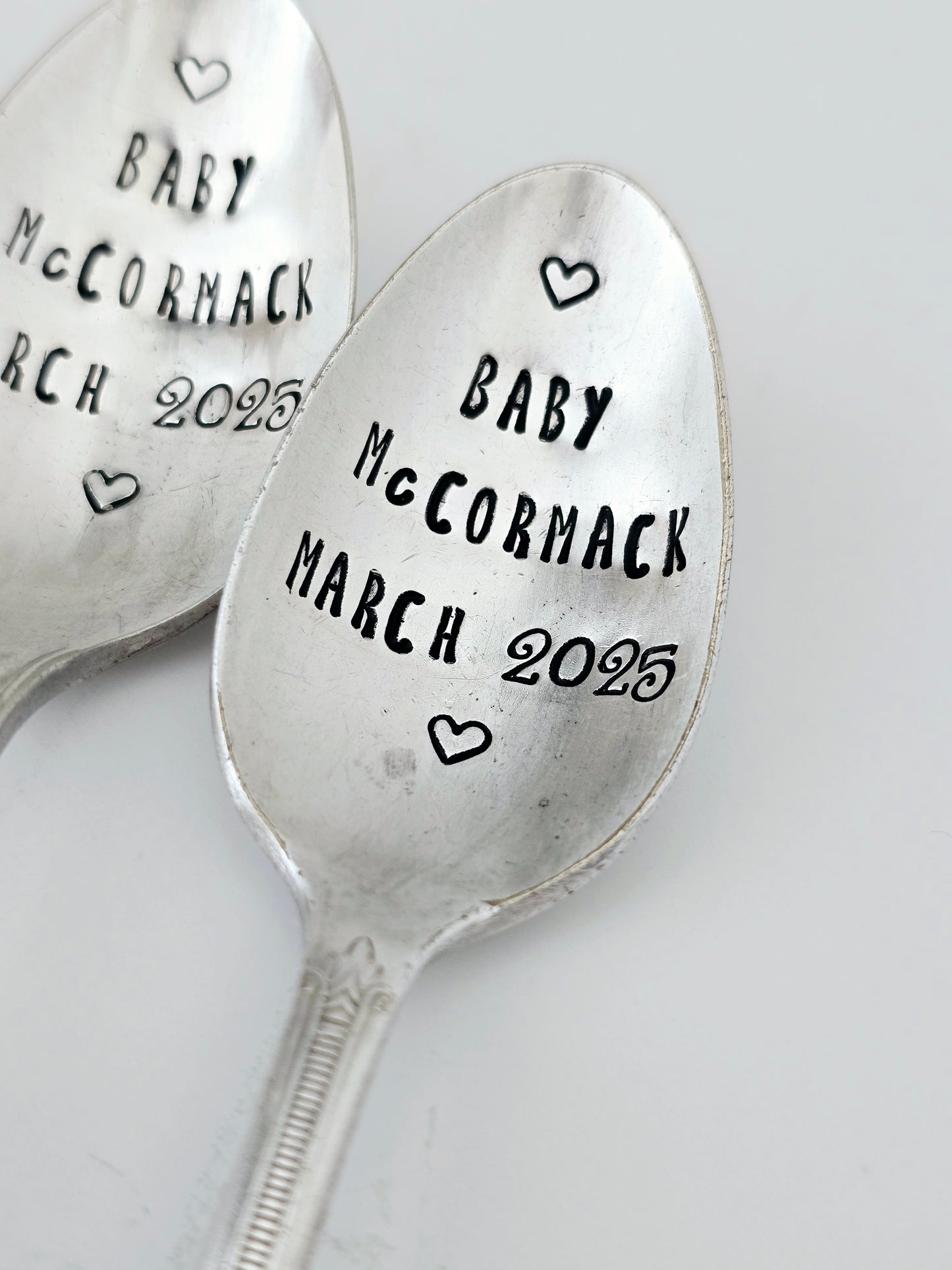 Announcement Spoon - Vintage Personalized Stamped Spoon | Wandering Tulips