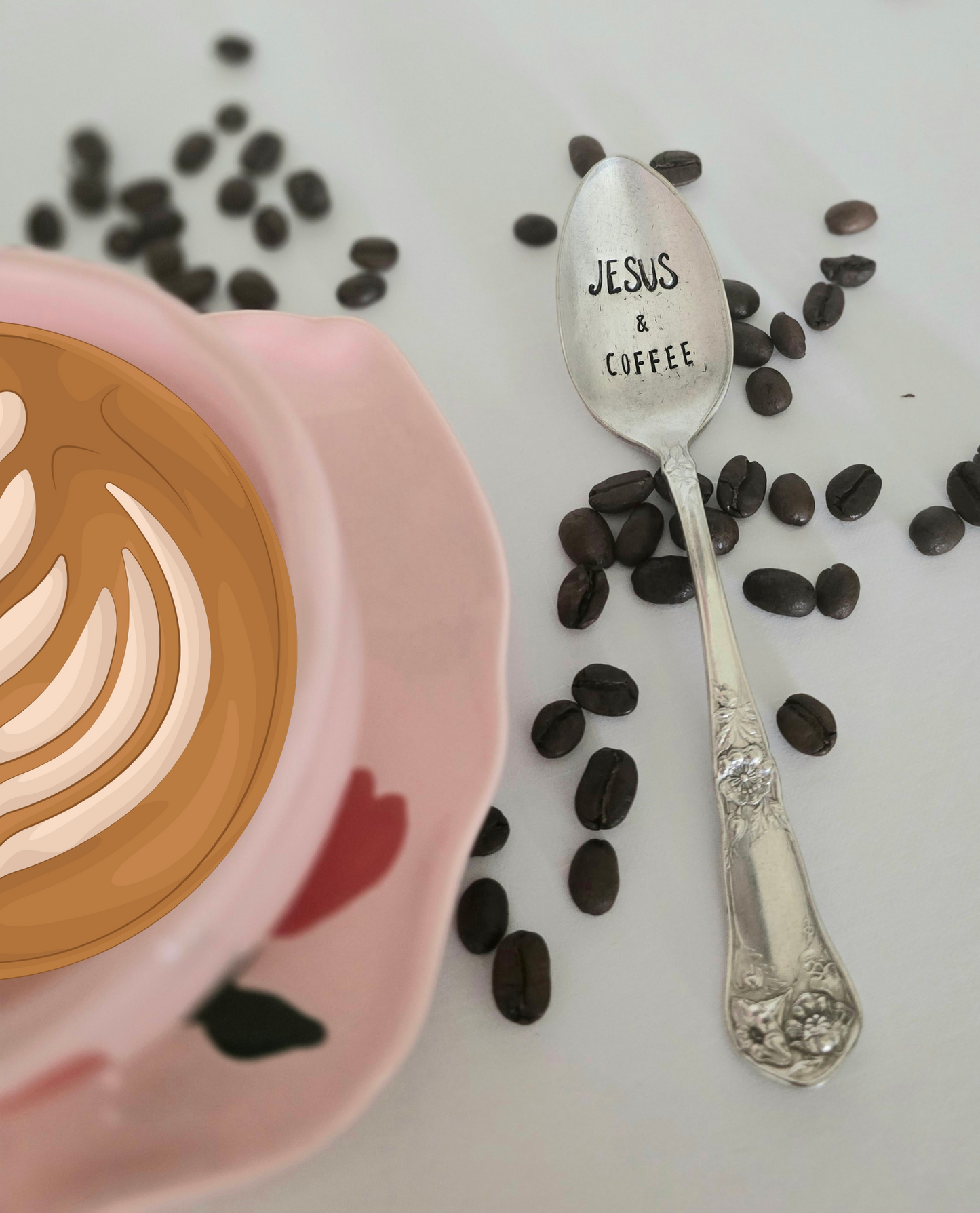 Jesus & Coffee - Vintage Personalized Stamped Spoon | Wandering Tulips