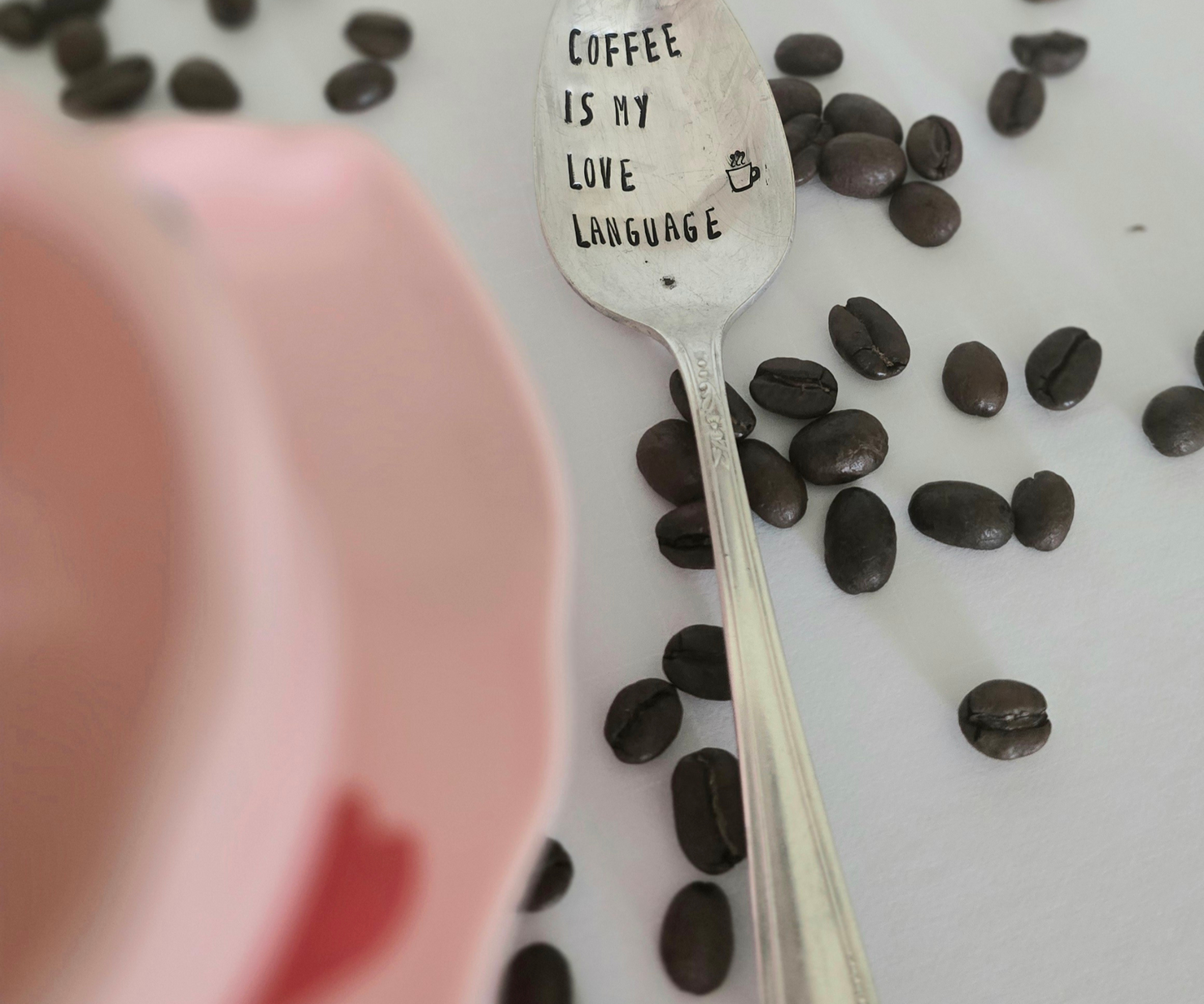 Coffee is my love language- Vintage Personalized Stamped Spoon | Wandering Tulips