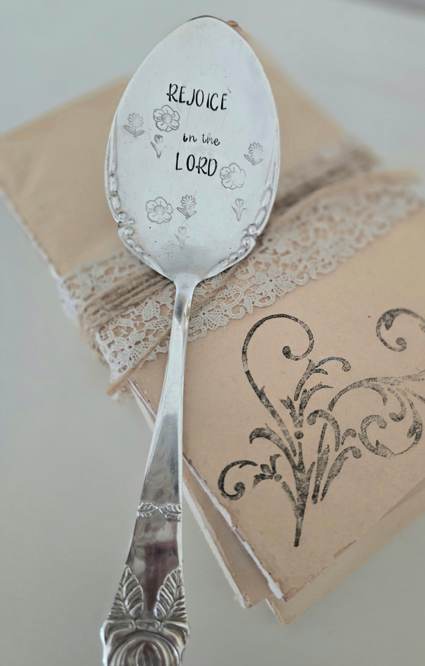 Rejoice in the Lord- Vintage Server | Wandering Tulips