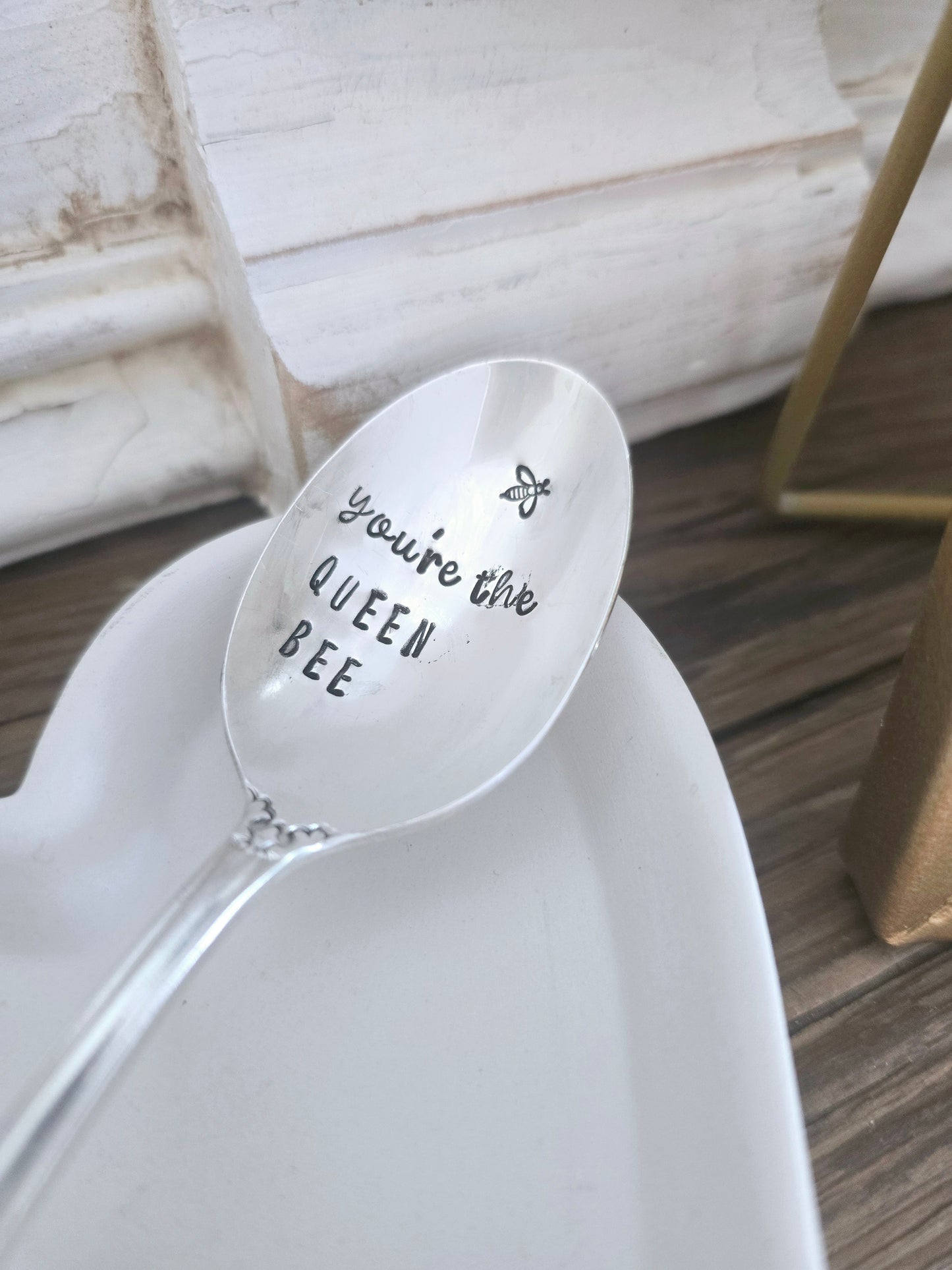 You're The Queen Bee - Vintage Personalized Stamped Spoon | Wandering Tulips