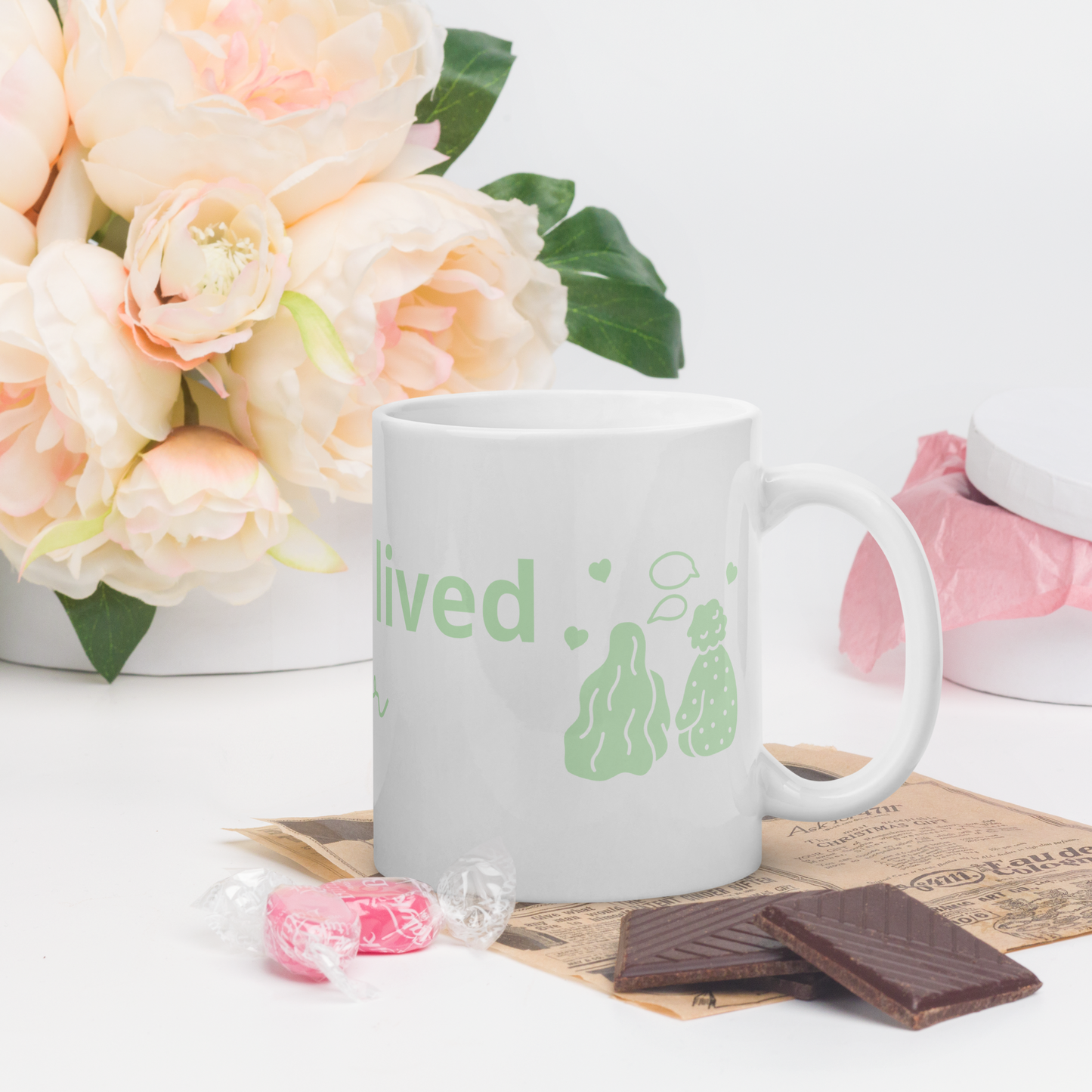 I Wish You Lived Next Door White Glossy Mug | Wandering Tulips