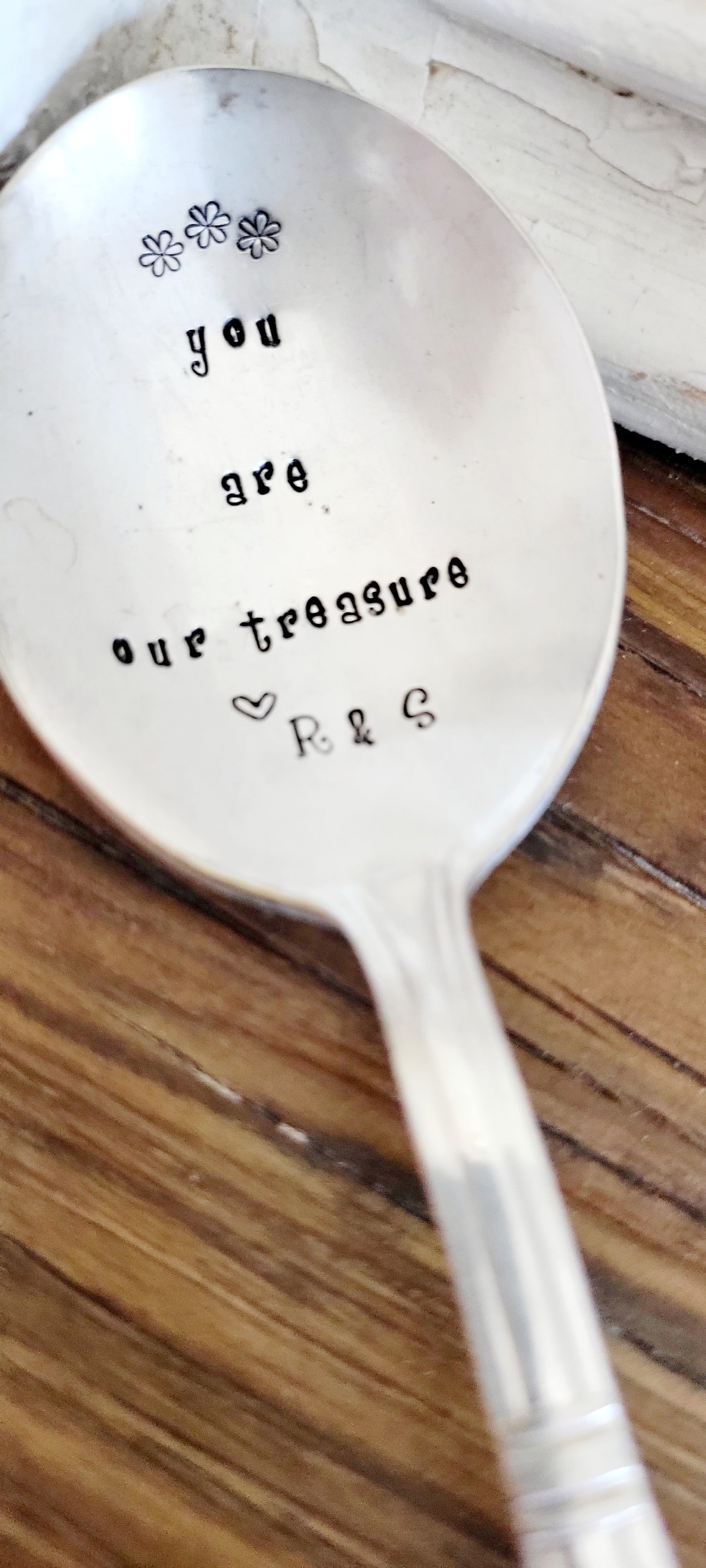 Customized Large Serving Spoon - Vintage Personalized Stamped Spoon | Wandering Tulips