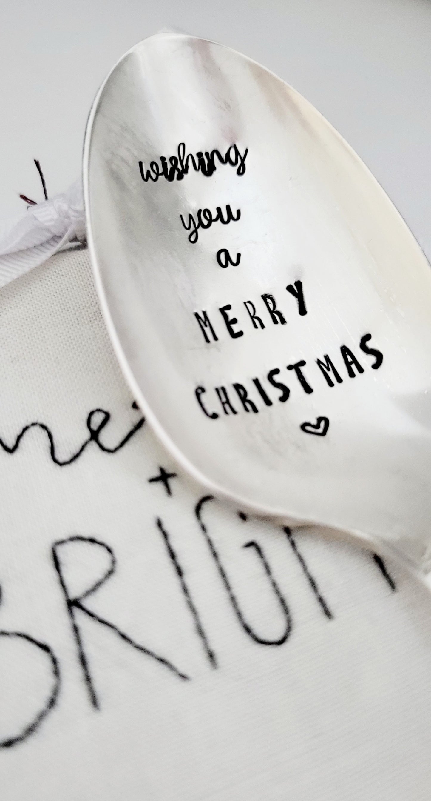 Wishing You A Merry Christmas - Vintage Personalized Stamped Spoon | Wandering Tulips