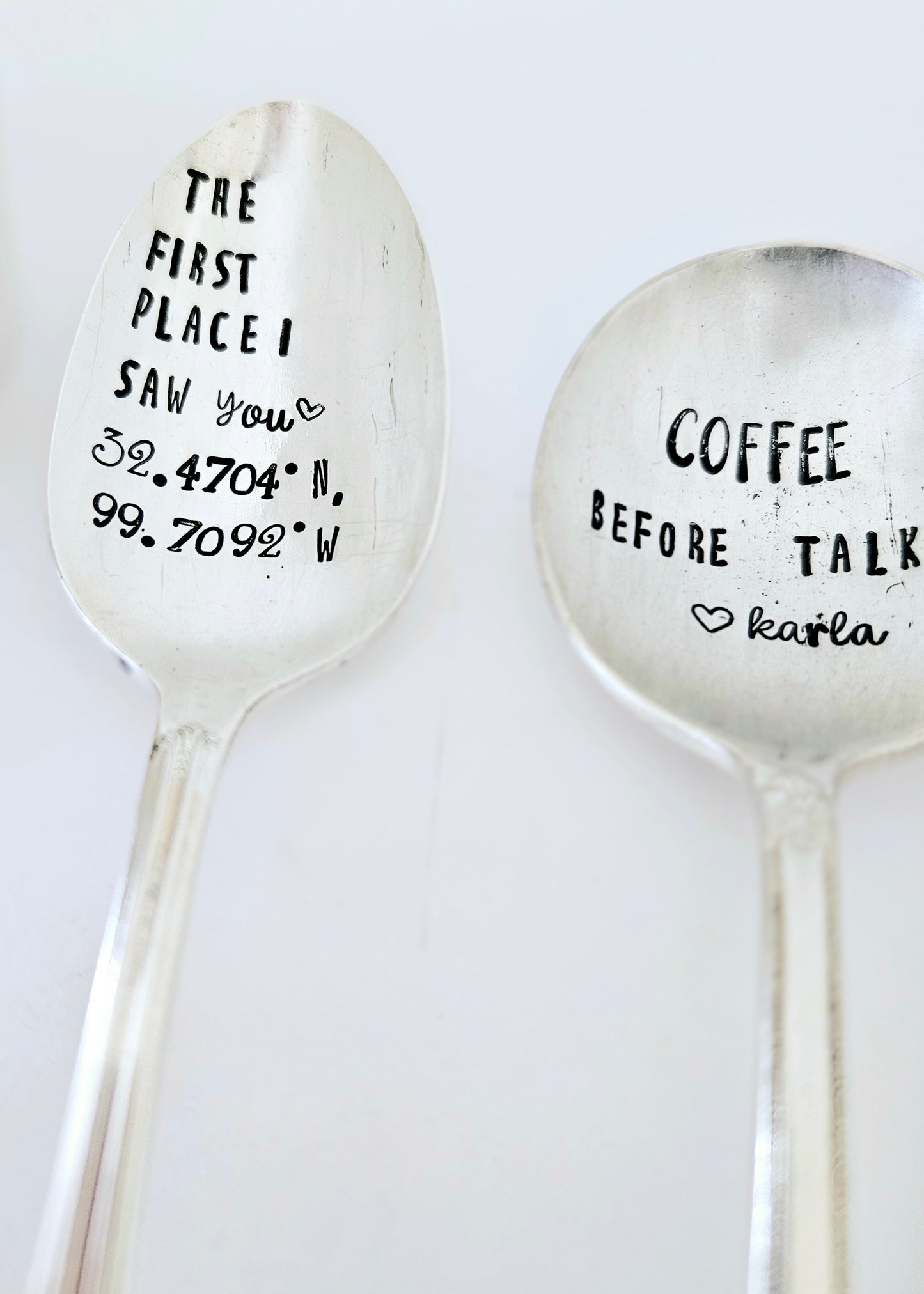 The First Place I Saw You- Vintage Personalized Stamped Spoon | Wandering Tulips