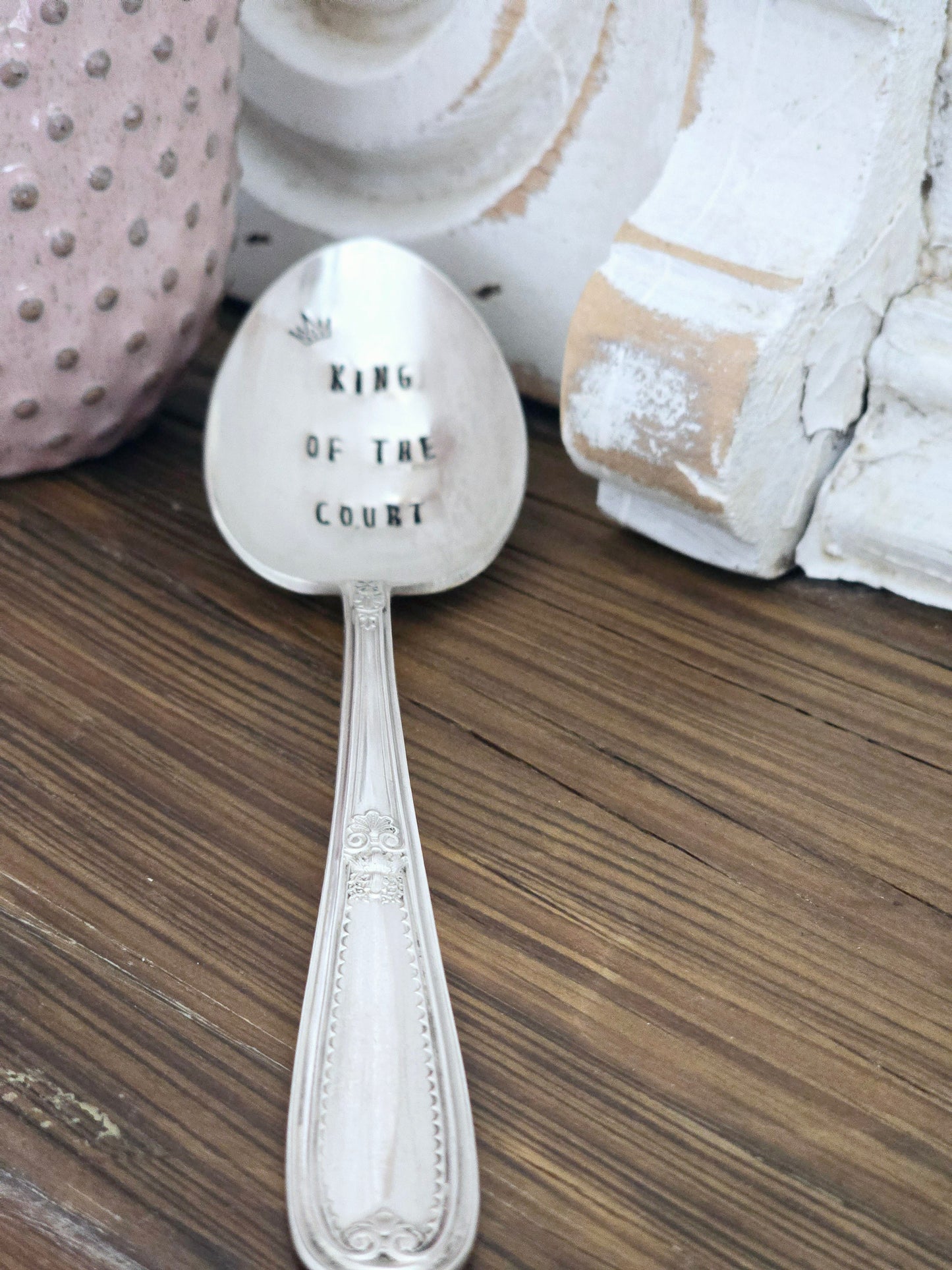 King/Queen Of The Court - Vintage Personalized Stamped Spoon | Wandering Tulips