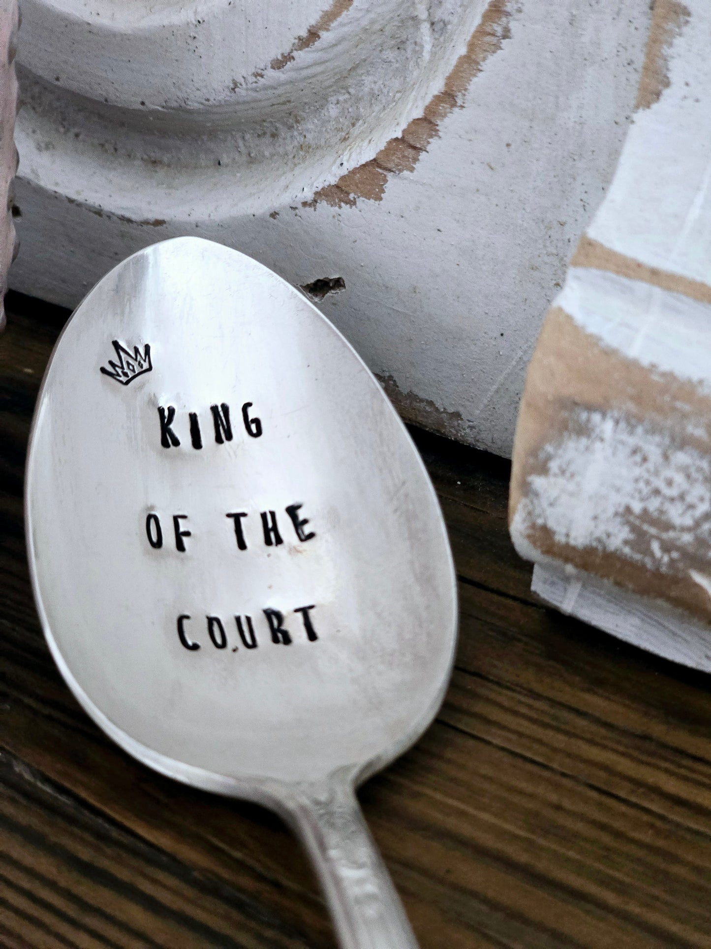 King/Queen Of The Court - Vintage Personalized Stamped Spoon | Wandering Tulips