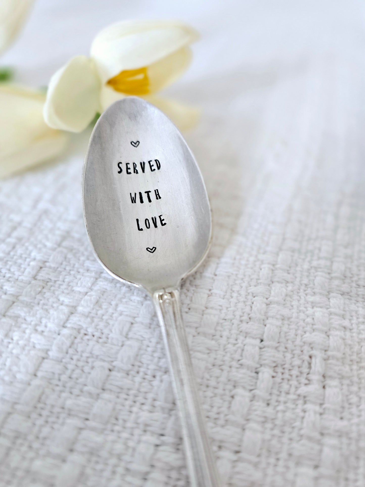 Served With Love - Vintage Personalized Stamped Spoon | Wandering Tulips