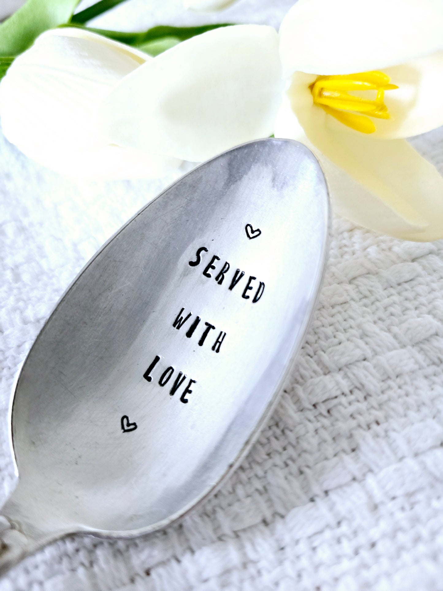 Served With Love - Vintage Personalized Stamped Spoon | Wandering Tulips