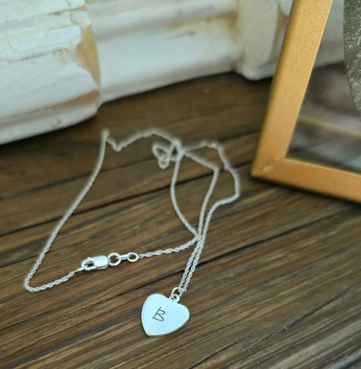 Initial Heart Necklace - silver - Personalized Charm | Wandering Tulips