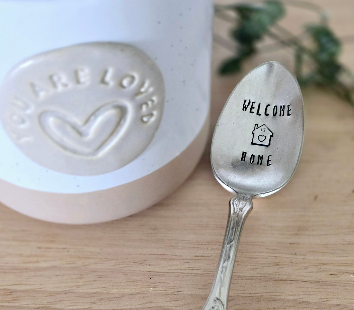 Welcome Home - Vintage Personalized Stamped Spoon | Wandering Tulips