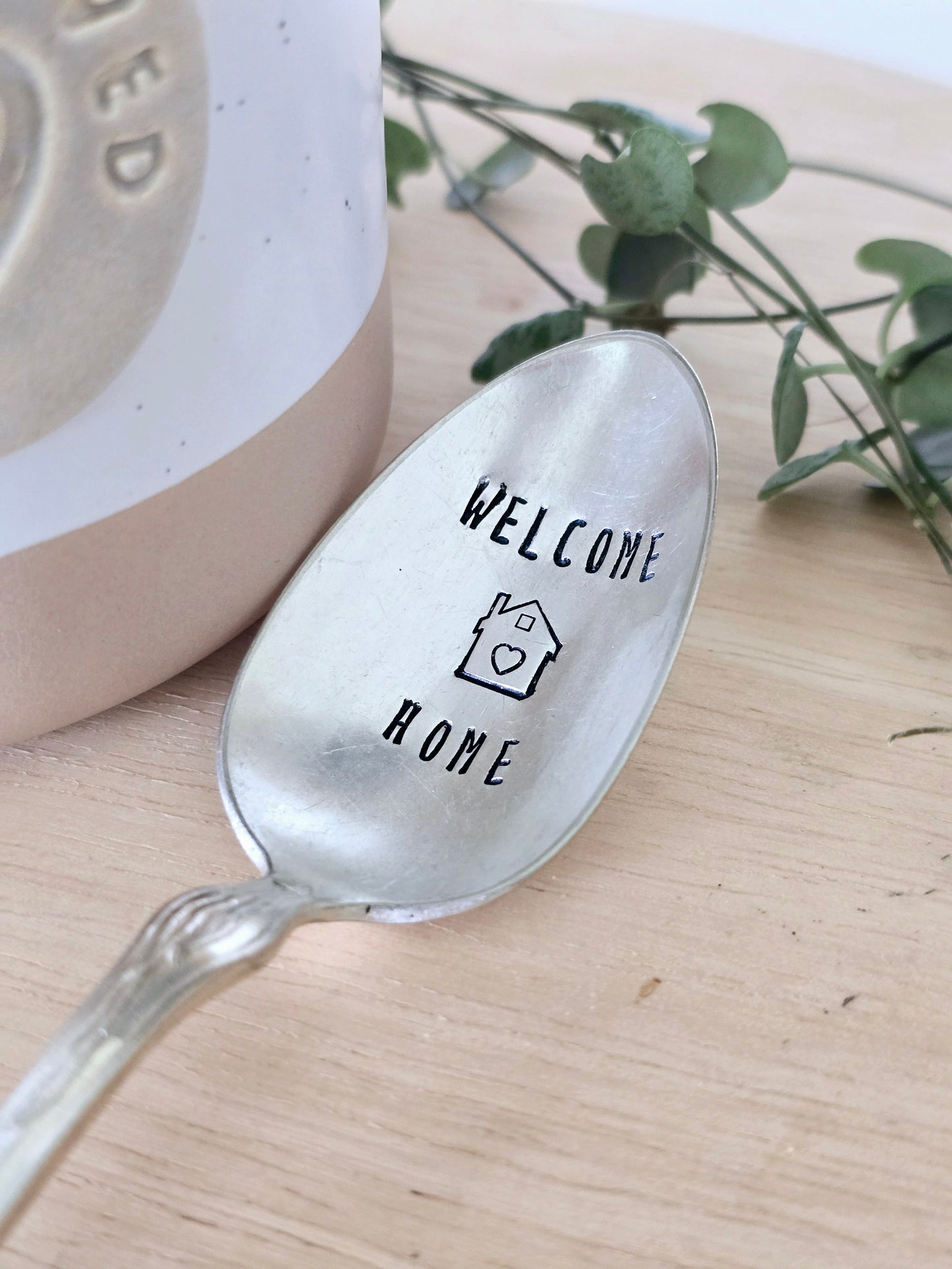 Welcome Home - Vintage Personalized Stamped Spoon | Wandering Tulips