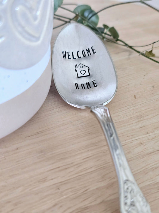 Welcome Home - Vintage Personalized Stamped Spoon | Wandering Tulips