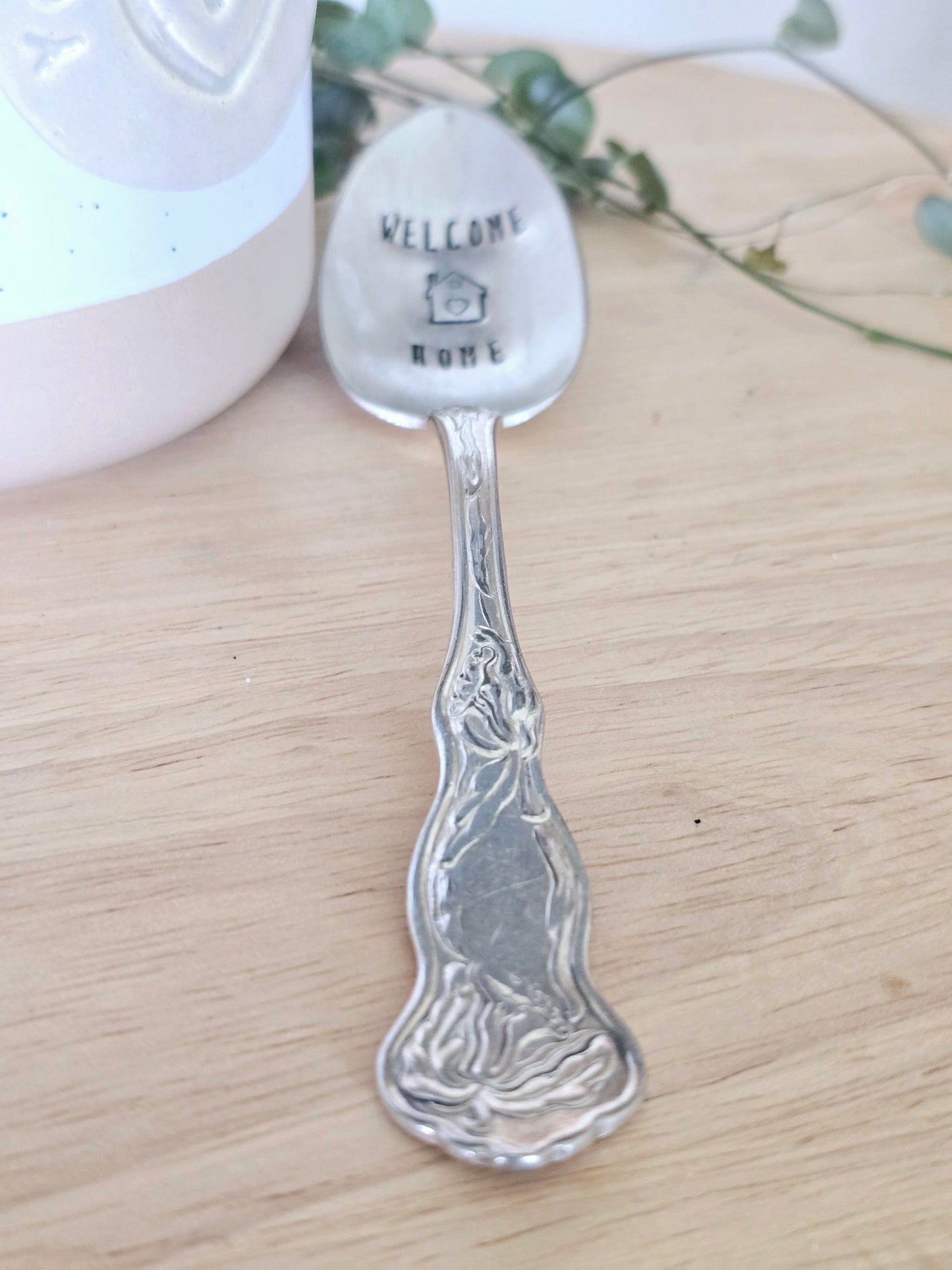 Welcome Home - Vintage Personalized Stamped Spoon | Wandering Tulips