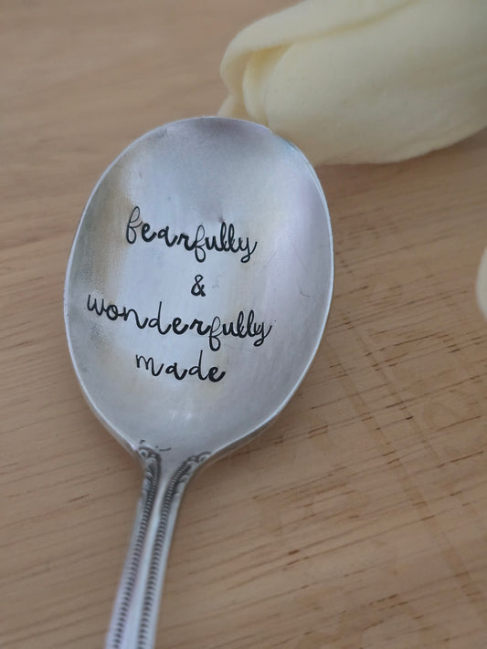 Fearfully and Wonderfully Made - Vintage Personalized Stamped Spoon | Wandering Tulips