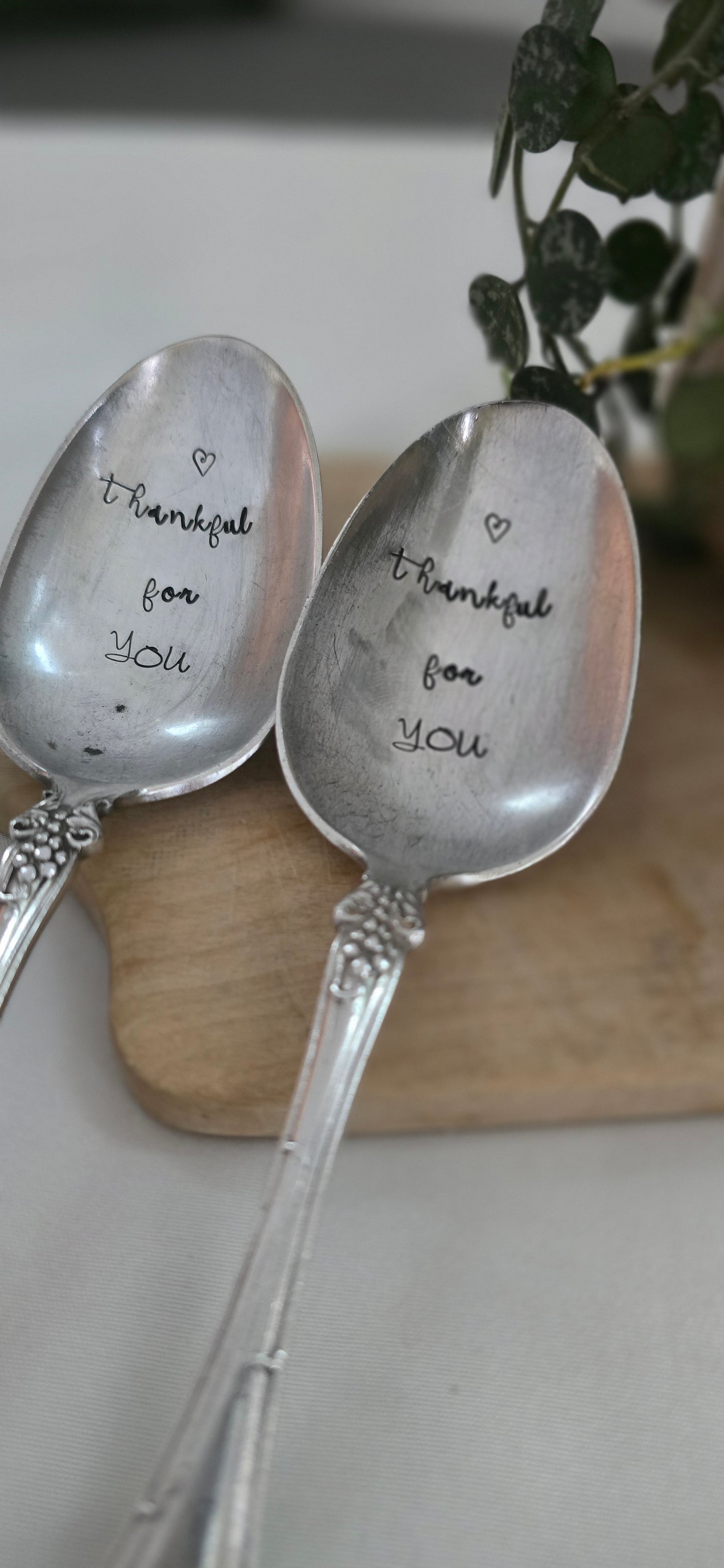 Thankful for you- Vintage Personalized Stamped Spoon | Wandering Tulips