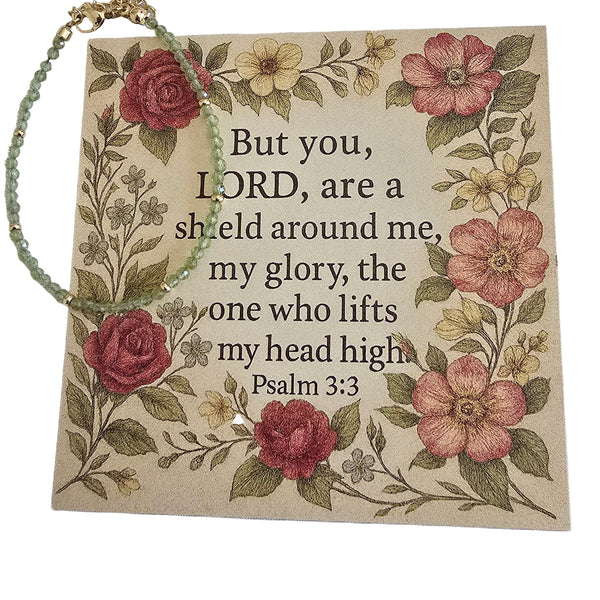 Psalm 3:3 card with bracelet