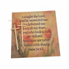 Psalm 34:4-5 card with cross earrings