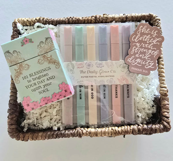 Set of pastel highlighters,prayer cards and magnet gift bundle