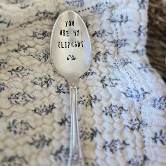 You Are My Elephant - Vintage Personalized Stamped Spoon | Wandering Tulips