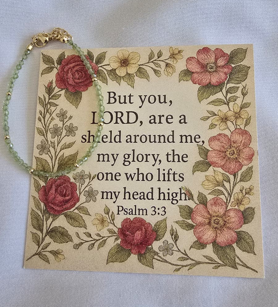 Decorative card with floral design and Bible verse on a white background