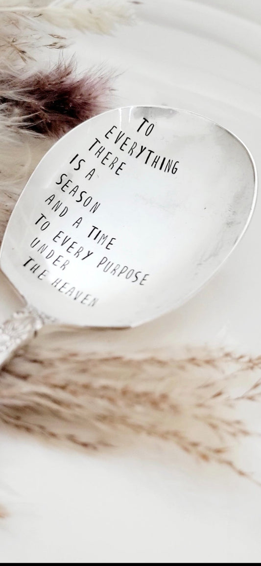 To everything there is a season  - Vintage Personalized Stamped Spoon | Wandering Tulips