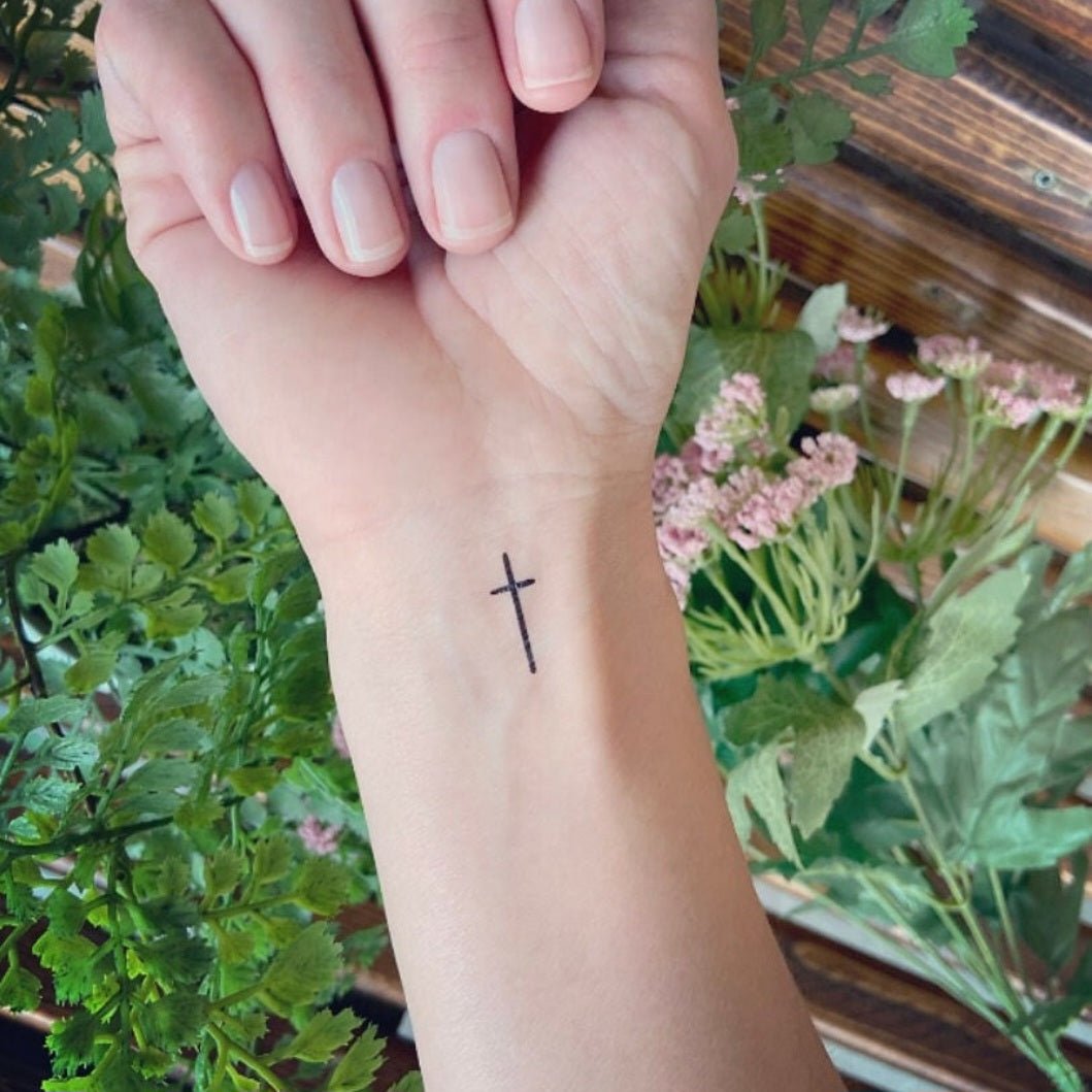 Cross Tattoo - Temporary Tattoo - Small tattoo | Wandering Tulips