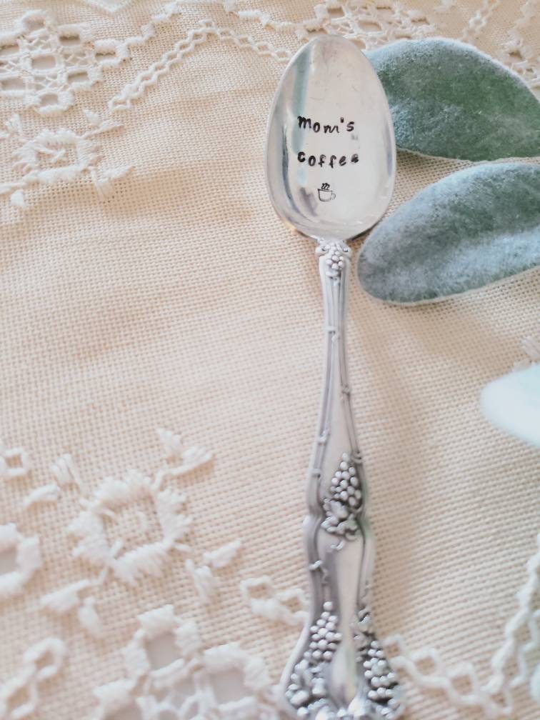 Mom's Coffee, Hand Stamped Vintage Teaspoon,Gift for Mom,Gift for Wife,Gift for Grandma,Gift for Nanny,Gift for coffee lover,Spoon for mom